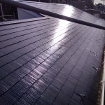 屋根外壁リフォーム　屋根塗装後　日本ペイントパーフェクトベスト使用　黒で仕上げた