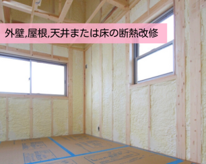 外壁や壁天井、床の断熱改修